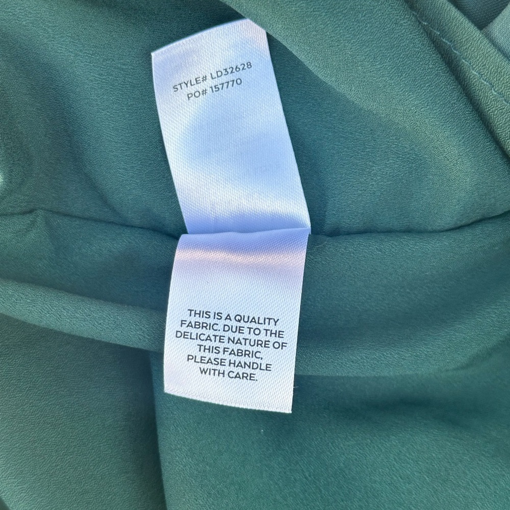 Lulus Wrapped Up In Love Dark Green Satin Faux Wrap Midi Dress M - Picture 6 of 10